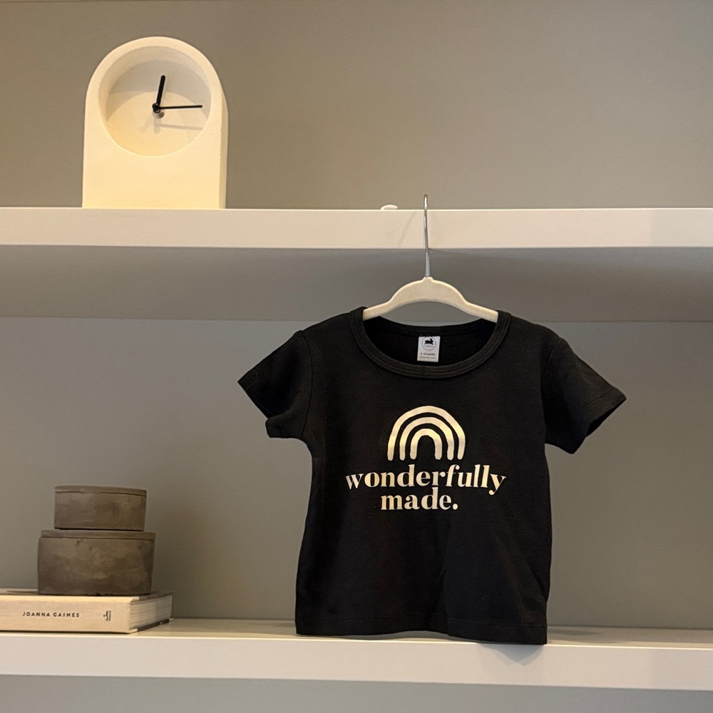Little & Lively Wonderfully Made Black Kids Graphic Tee